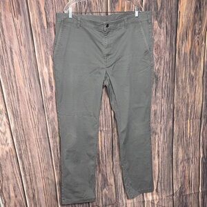 40 Grit by Duluth Trading Gray Chino Pants Men’s 42x32 Flat Front Casual